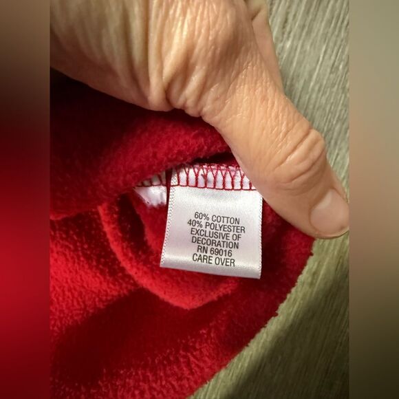 VTG BRECKENRIDGE Winter Snowman Quarter Zip Fleece Sweater Sweatshirt Red 1X - Picture 7 of 10